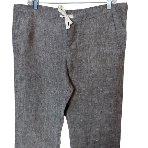 Evam Eva Linen Tan Brown Straight Leg Crop Ankle Cropped Lightweight Pants 2 NWT - Picture 4 of 11